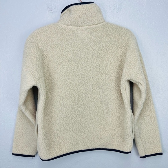 J crew Polartec® Sherpa Vintage Fleece Half-Snap Cream Off White pullover - Picture 8 of 8